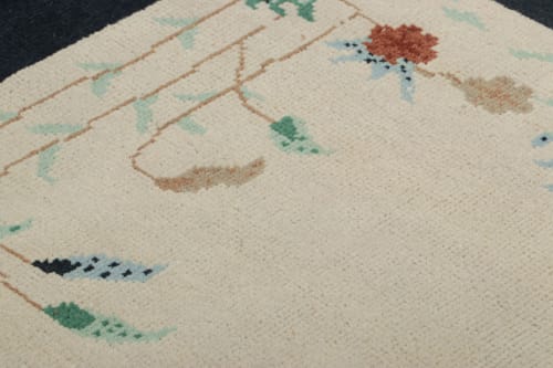 Rug & Kilim’s Chinese Deco Rug in White with Floral Patterns | Rugs by Rug and Kilim