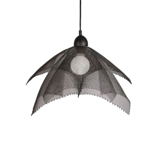 Pendant Light, Steel Wire Mesh Floral #3 - LARGE  24" x  11" | Pendants by Anne Lindsay Studio