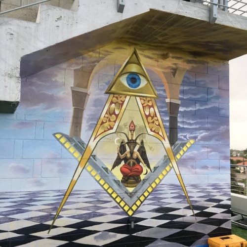 Illuminati – Masonic Symbolism Mural | Murals by Murals by Georgeta (Fondos)
