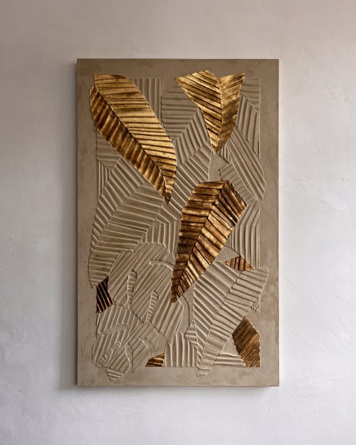 Monochrome Palm Trees Beige | Mixed Media by Elsa Jeandedieu Studio