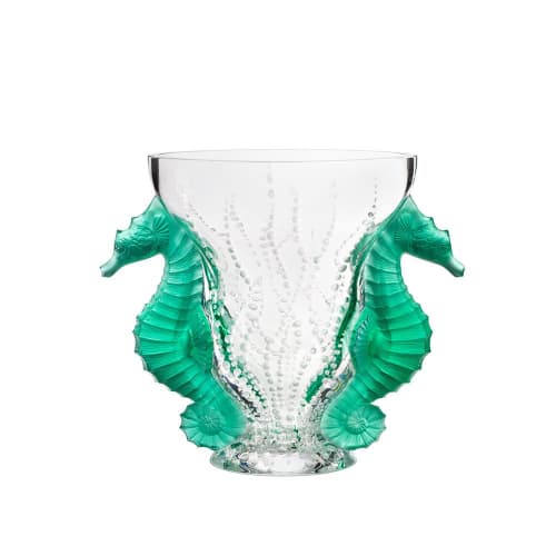Poséidon Vase - Mint Green Crystal | Vases & Vessels by Lalique | LALIQUE - Rue Royale in Paris