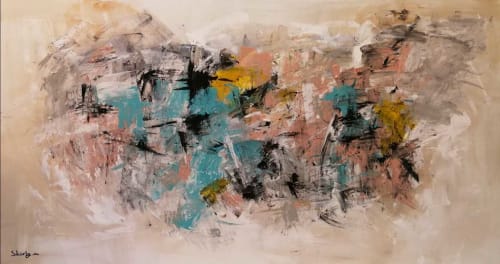 Acrylic Painting-Canvas Wall art-"Brightening"- Original Han | Paintings by Shirly Maimom