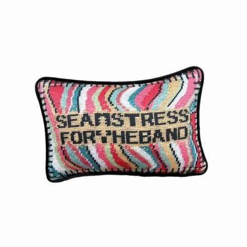 SALE!  organic cotton sateen SEAMSTRESS FOR THE BAND pillow | Pillows by Mommani Threads