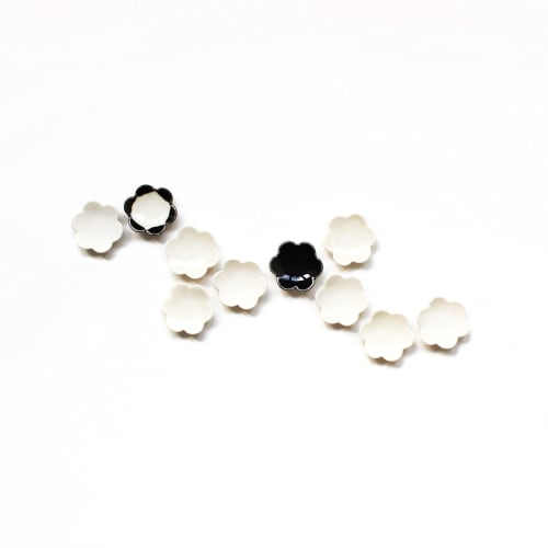 Flora - Black and white porcelain floral wall art sculptures | Wall Hangings by Elizabeth Prince Ceramics