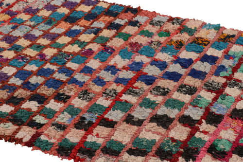 Vintage Moroccan Runner with Polychromatic Geometric Pattern | Area Rug in Rugs by Rug and Kilim