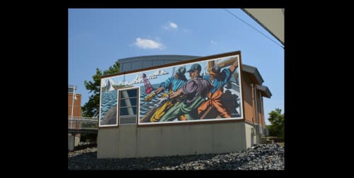 Ode to Watermen | Street Murals by Michael Rosato | Dorchester County Visitor Center in Cambridge