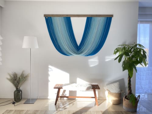 Maree Turquoise - 71"W X 42"H- Ready to ship | Macrame Wall Hanging in Wall Hangings by Olivia Fiber Art