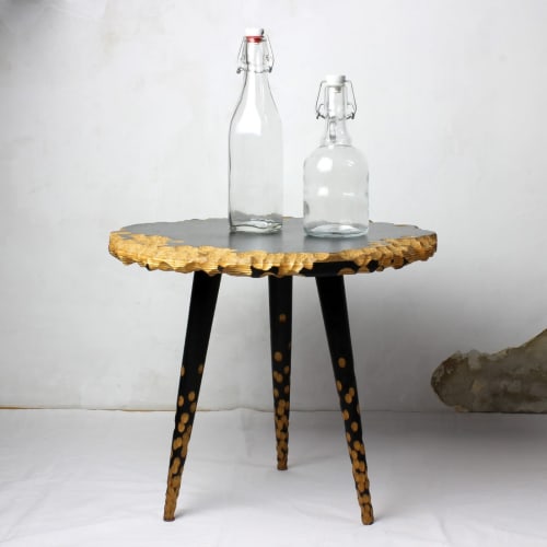 Moon Side Table — Yakisugi Wood & Cork | Gobi | Tables by Gabor Gobi