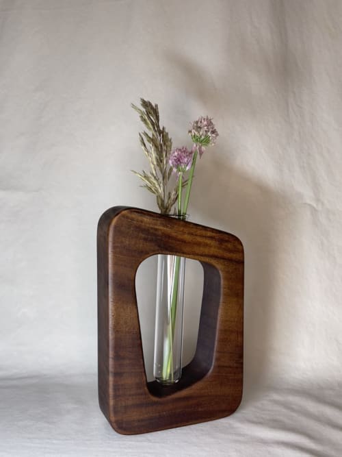Wood and Glass Vase | Vases & Vessels by Sarah Sawdust
