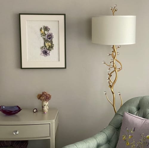 Pearl Grace on-edge paper on wallpaper | Wall Sculpture in Wall Hangings by JUDiTH+ROLFE