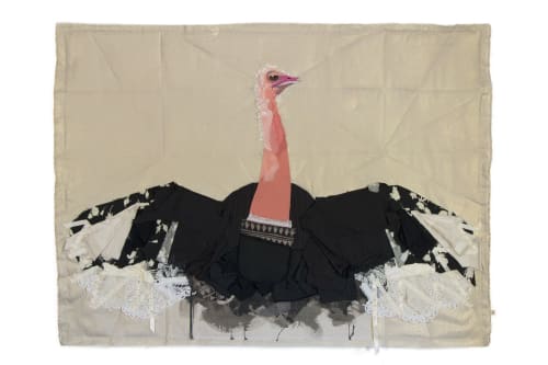 Ostrich 03 - I Am A Lot | Tapestry in Wall Hangings by Tracey Cameron Creative