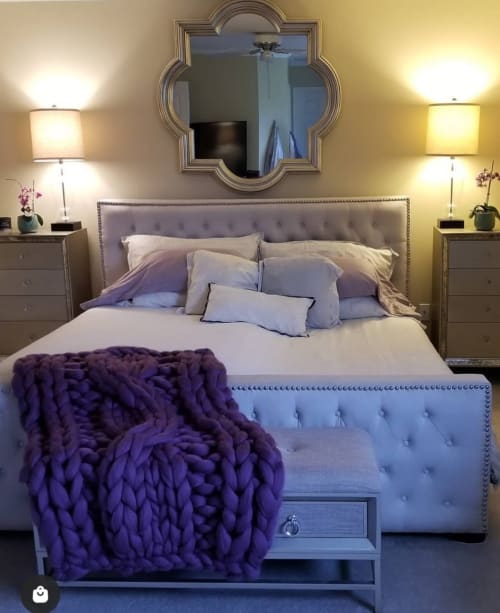 36"×36 Baby blanket in Merini wool | Linens & Bedding by Knit Like A Boss