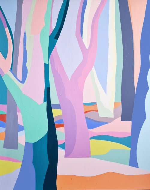 Dreamy abstract forest artwork 'Lost in sweet dream' | Oil And Acrylic Painting in Paintings by Amy Kim