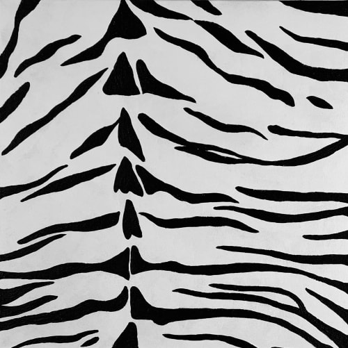 Monochrome Tiger Pattern | Mixed Media by IRENA TONE