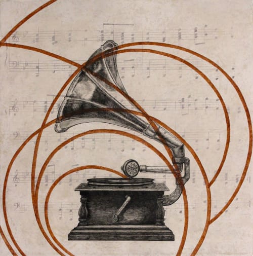 Gramophone | Watercolor Painting in Paintings by Paul Flippen | The Elizabeth Hotel, Autograph Collection in Fort Collins