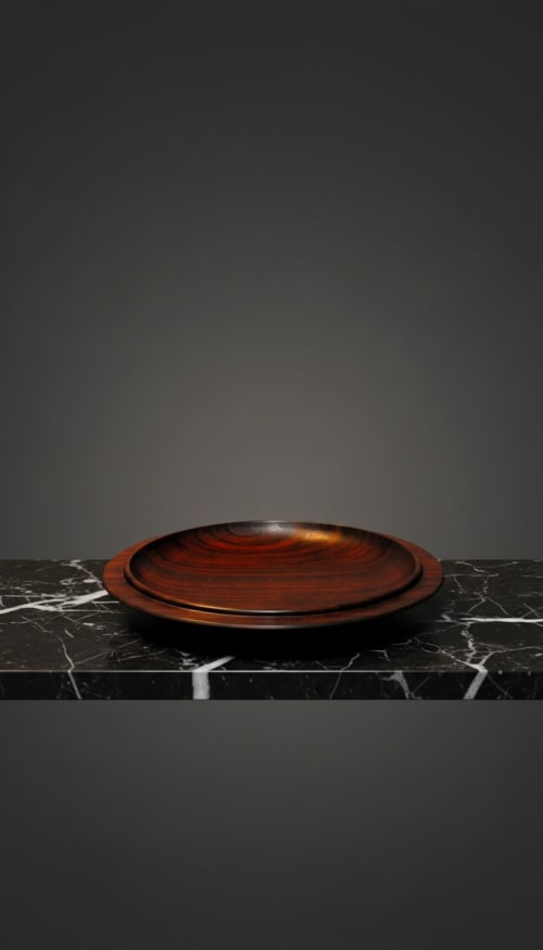 Indian Rosewood Sculptural Tray | Hand-Turned | Decorative Bowl in Decorative Objects by Holzkunst Samuel Meisinger