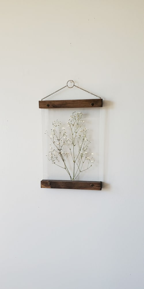 White Floral wall art botanical pressed flower frame rustic | Art & Wall Decor by Studio Wildflower