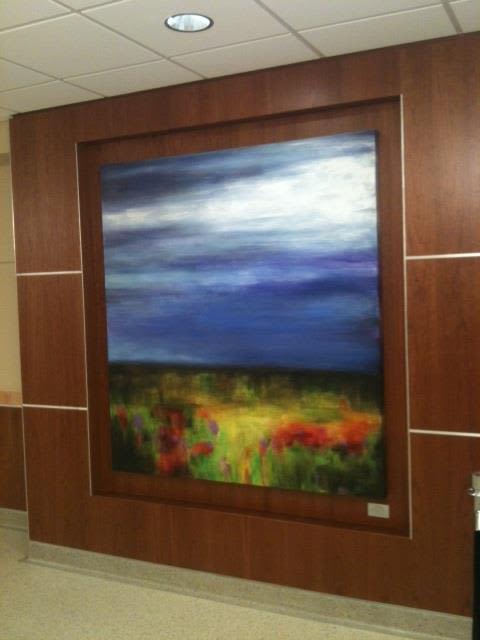 Blue Sky, Wildflower Dance | Oil And Acrylic Painting in Paintings by Julie Hansen | Boone Hospital Center in Columbia