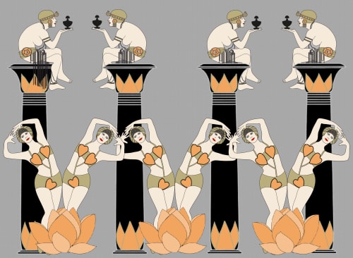 LOT03 ORANGE  (Lotus Girl wallpaper) | Wall Treatments by ART DECOR DESIGNS