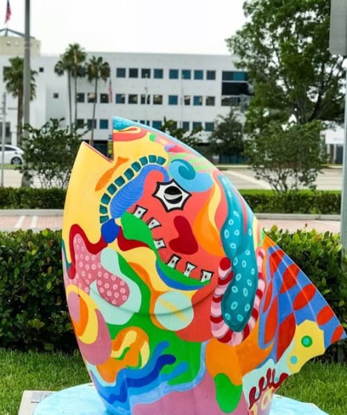 Painted city sculptures--public art | Public Sculptures by Missy Pierce | Pompano Beach Cultural Center in Pompano Beach