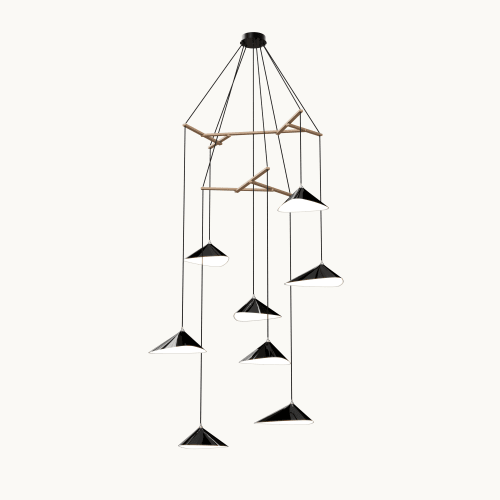 Emily V8 Pendant Light – Black High Gloss | Chandeliers by MOSS Objects