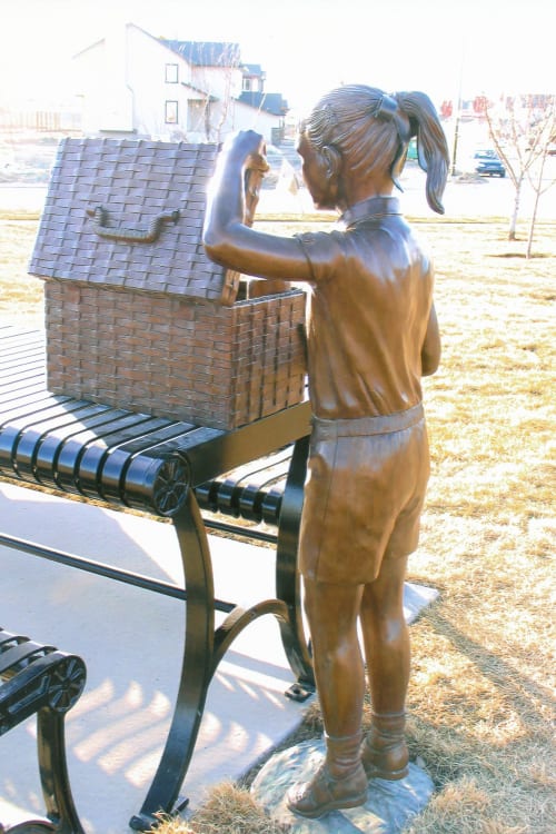 Picnic Girl | Public Sculptures by Don Begg / Studio West Bronze Foundry & Art Gallery