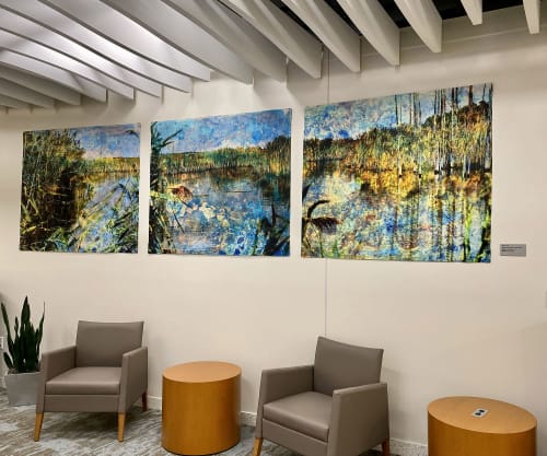Marsh Triptych | Public Art by Joanie Gagnon San Chirico Studio | AtlantiCare Urgent Care Manahawkin in Stafford Township