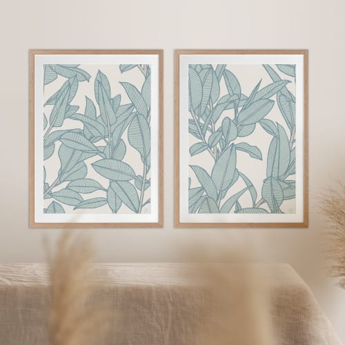 Rubbery Leaf Design - 1 & 2 - Sky - Framed Art | Prints by Patricia Braune