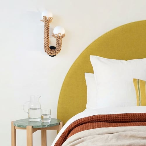 DUO Jute Fiber Designer Lamp | Sconces by Light and Fiber