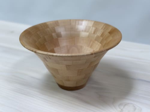 Wood-turned segmented bowl/open vessel(s) | Decorative Objects by Wooden Imagination