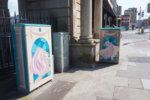 The Lion and the Unicorn | Murals by Juliette Viodé Illustration | The Custom House in Dublin 1
