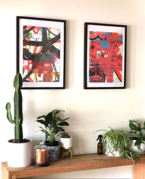 (Left Painting) "Prolepsis" / (Right) "Necessary But Not Sufficient" | Paintings by Andrew Weir / Agnostic Forms