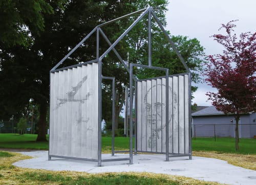 Mutual Homes | Public Sculptures by Virginia Kistler | Oak Park in Kettering