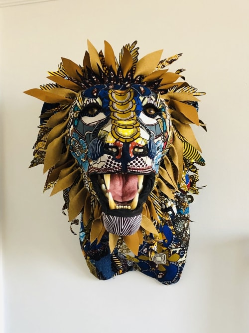 Lion Textile Taxidermy | Art & Wall Decor by Carola Van Dyke Studio