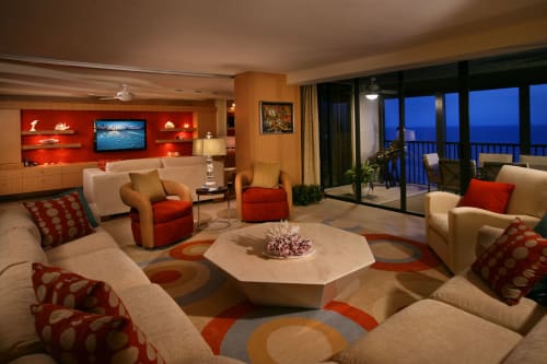 FIESTA & RAIN rugs | Rugs by Emma Gardner Design, LLC | Private Residence, Vanderbilt Beach in North Naples