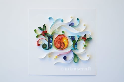 'Joy' paper artwork for Christmas Holidays | Wall Sculpture in Wall Hangings by Mira's Craft
