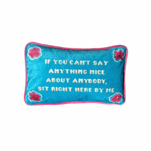 turquoise GOSSIP GIRL custom made toss pillow | Pillows by Mommani Threads