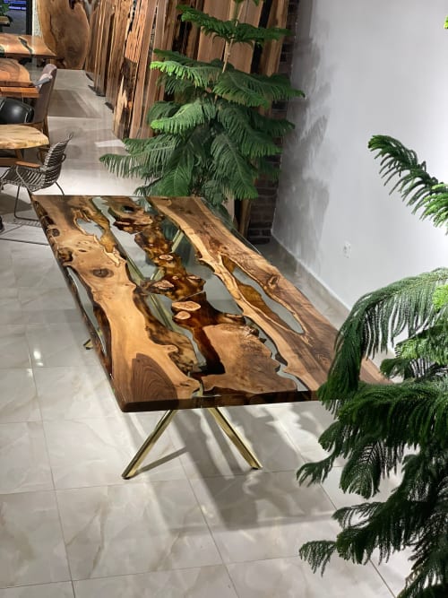 Ultra Clear Epoxy Dining and Kitchen Table - Made To Order | Tables by Gül Natural Furniture