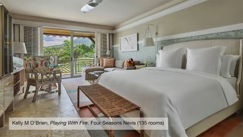 Playing With Fire No. 7 (Four Seasons guest rooms) | Mixed Media by Kelly M O'Brien | PaperJoy Studio | Four Seasons Resort Nevis in Charlestown