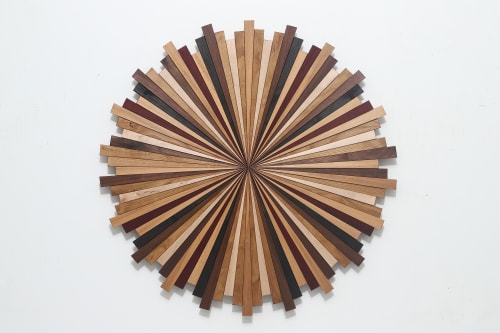 Starburst Natural #3, wood wall art 32" Dia | Wall Sculpture in Wall Hangings by Craig Forget