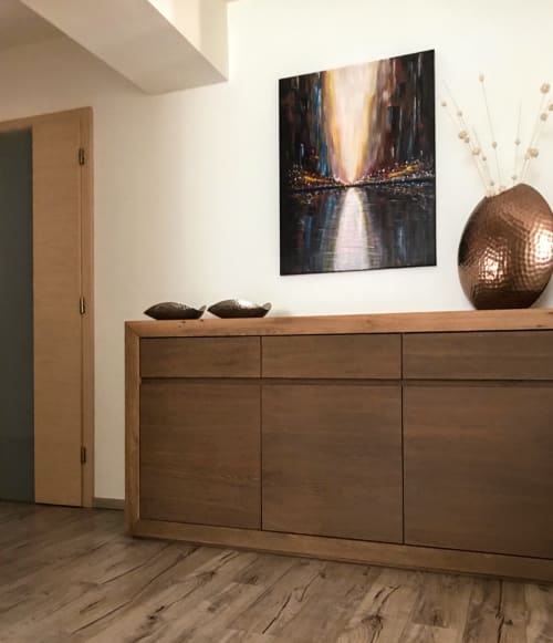 CITY LIGHTS | Oil And Acrylic Painting in Paintings by Elendenart