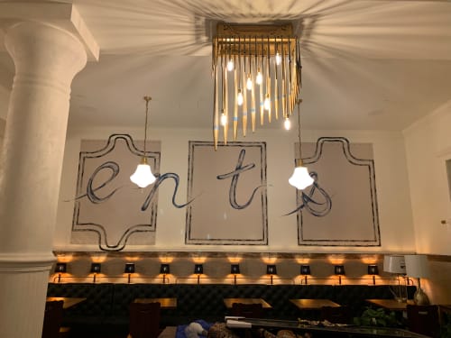 Graduate Hotel New Haven Plaid Ceiling Murals Hand Lettering