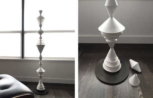 White Cone Sculpture | Ornament in Decorative Objects by Zuzana Licko