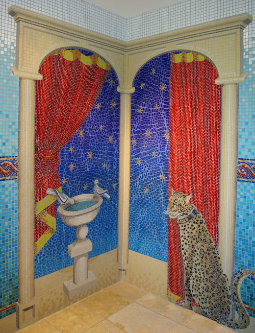Private Bathroom London - Byzantine Mosaic | Glasswork in Wall Treatments by Paul Siggins - The Mosaic Studio