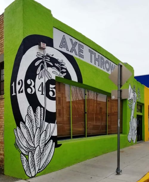 Mural (Axe-throwing) | Murals by Christin Apodaca | RELAXE in El Paso