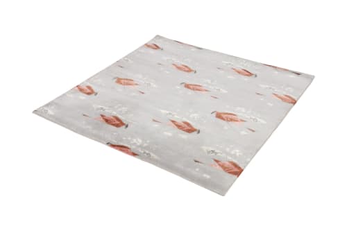Rug & Kilim's Mid-Century Modern Rug in Gray with Red | Area Rug in Rugs by Rug and Kilim