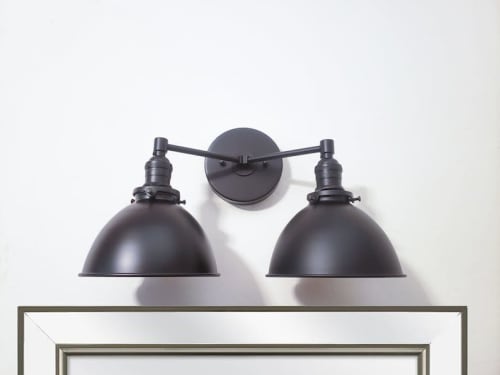 Bathroom Vanity Wall Sconce - Matte Black Light | Sconces by Retro Steam Works