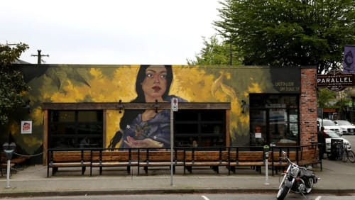 Collaboration Mural | Murals by Cam Scale | 49th Parallel Café & Lucky's Doughnuts - MAIN in Vancouver