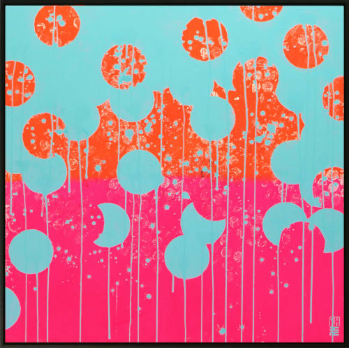 Neon Pop Colors - Incl Frame | Oil And Acrylic Painting in Paintings by Ronald Hunter