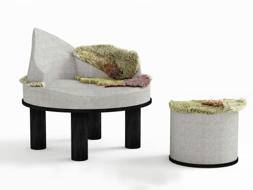 Armchair and pouf. Wild Gardens of Oudolf Collection. | Chairs by PANOPTIKUM COLLECTIONS